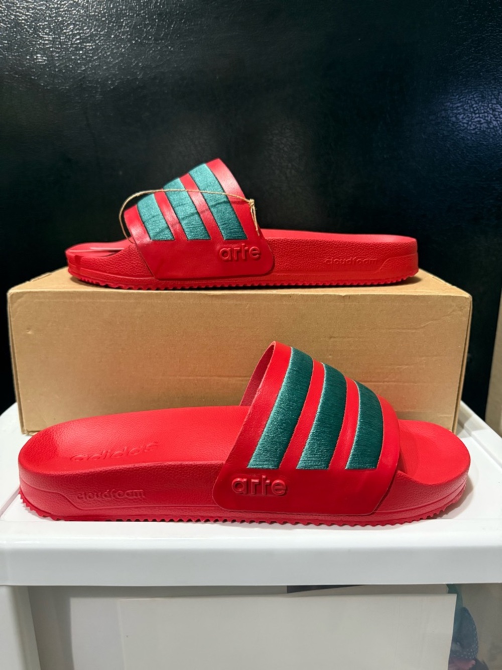 Adidas × Arte Antwerp Adilette Slides Better Scarlet KI8336 Men's 11 NWT Xmas